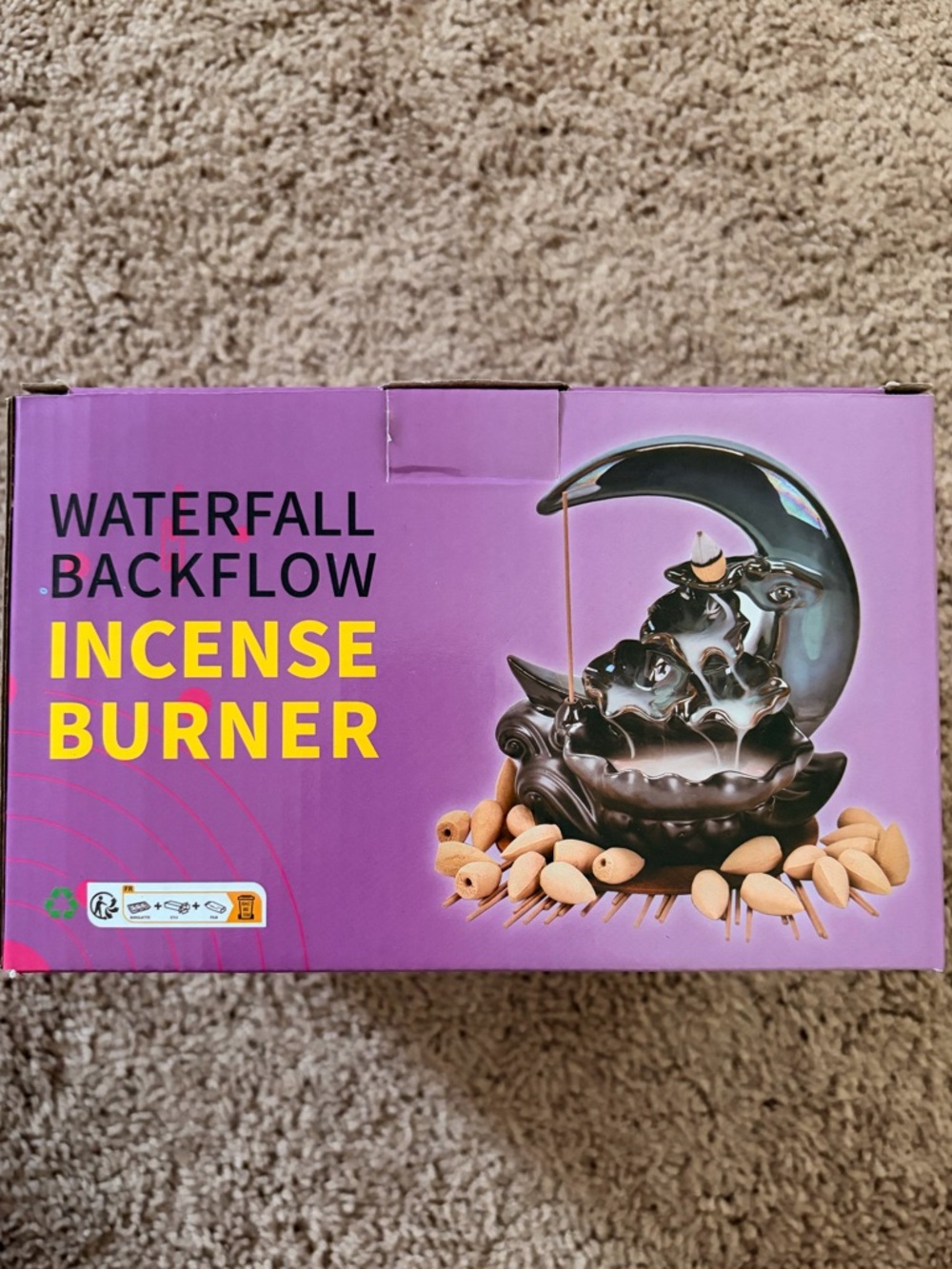 Waterfall Backflow Incense Burner - Moon Design